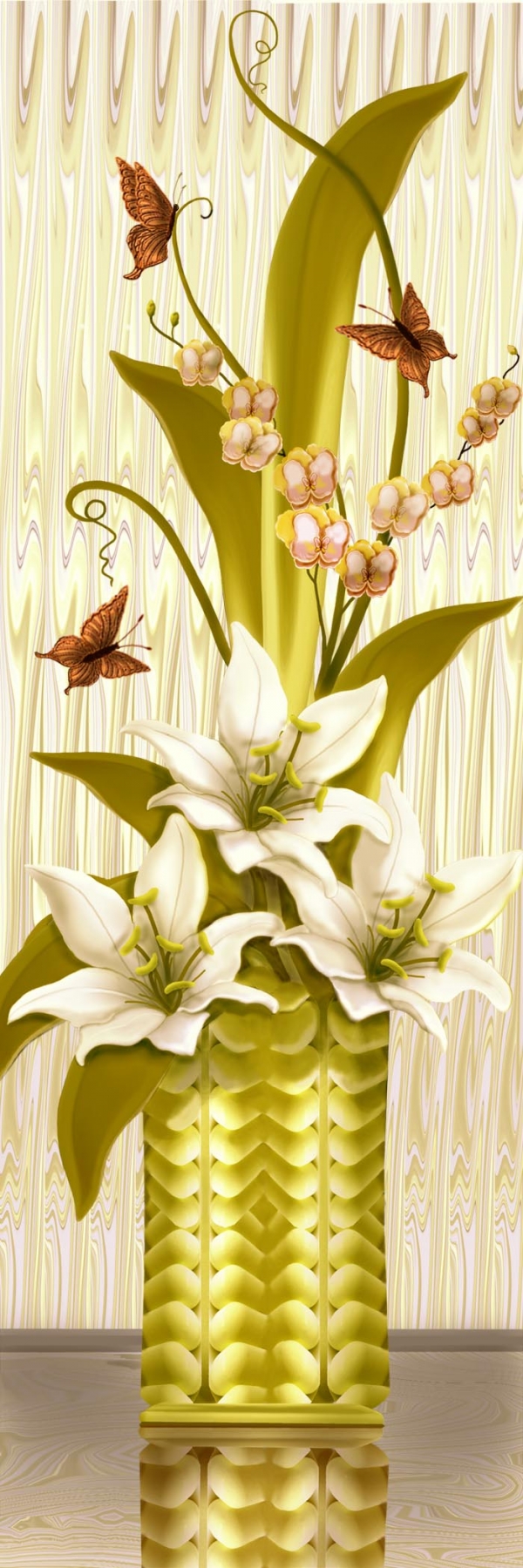 Creation of Lilies in Crystal : Step 17